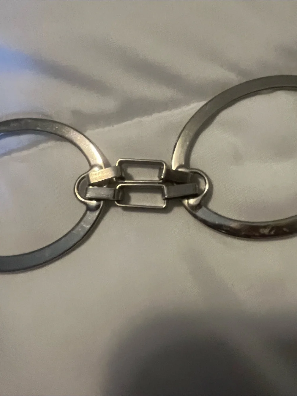 Silver-Tone Metal Linked Oval Belt